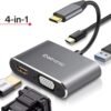 Datronic USB‑C 4‑in‑1 HDMI & VGA Dual Display Multiport Adapter with 100W PD