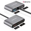 Datronic USB‑C 4‑in‑1 HDMI & VGA Dual Display Multiport Adapter with 100W PD