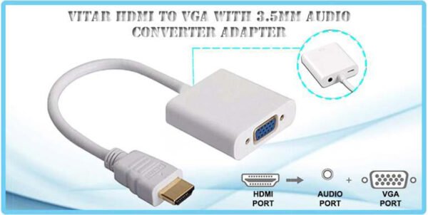 Vitar VGA03 HDMI to VGA Adapter with Power and Audio